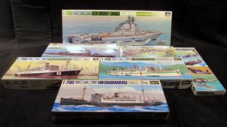 1/700 WATER LINE 8 SHIP BOAT MODELS - NOS: USSR NAVAL PLANE JET AND HELICOPTER S